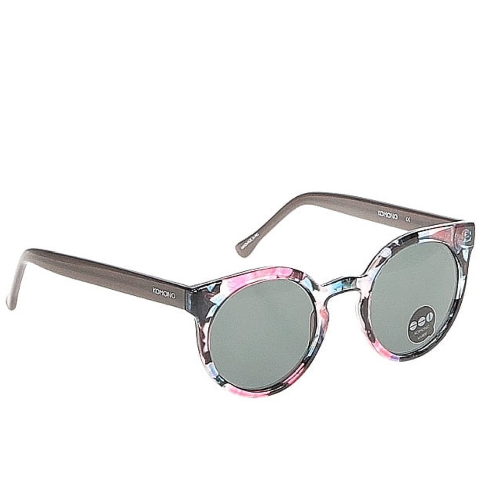 KOMONO Lulu Floral Sunglasses NEW black pink feminine cat eye Wing tip - Picture 2 of 15
